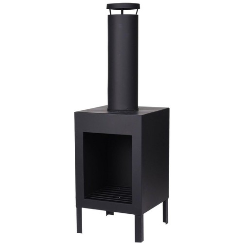 100cm matt black square steel - 100cm,