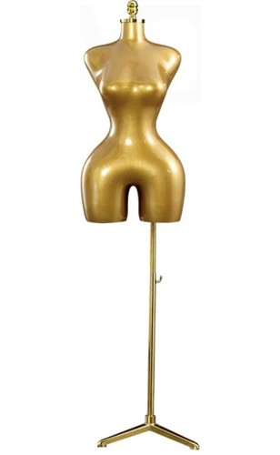 Gold female mannequin torso - female,