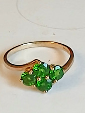 22 carat gold ring with 4 green garnets size u/v weight 2.75 grams marked 916