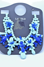 Limited edition Zara statement necklace, Dyed blue tones statement collar