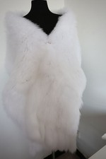 Knitted 100% real  fox fur capes /wrap shawl 210*40cm women's scarf white stole