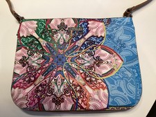 Desigual Crossbody Bag Multicolored Pattern, Long Strap, Zip Pockets