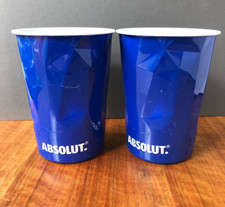 Absolut Vodka Facet Limited Edition blue plastic acrylic cups tumblers x2 