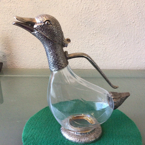 Vintage duck decanter - duck, claret