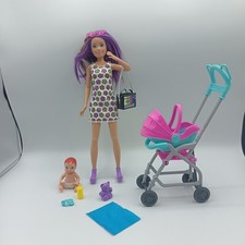 Barbie Skipper Babysitter Doll and Rocking Stroller Playset Nursery Baby Bundle