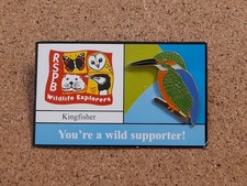 RSPB LARGE KINGFISHER Wildlife Explorers Charity Pin Badge