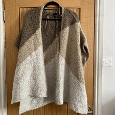 Zara Shawl Poncho Cream  Brown