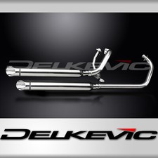 YAMAHA XV125 XV250 VIRAGO 88-17 FULL 2-2 EXHAUST 550mm CUSTOM SILENCER SLASH CUT