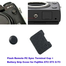 Flash Remote PC Sync Terminal Cap + Battery Grip Cover for Fujifilm XT2 XT3 X-T3