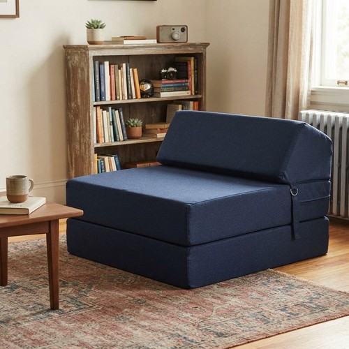 Navy foldable bed chair - z,