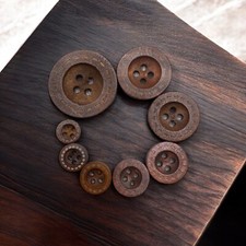Brown Wooden Buttons With