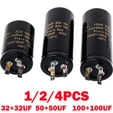 32+32uf,100+100uf,50+50uf,500V Audio Electrolytic Double Amplifier Capacitor NEW