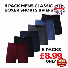 6 Pack Men Boxer Shorts Cotton