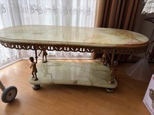 vintage onyx coffee table with