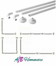 4 WAY EXTENDABLE SHOWER CURTAIN POLE ALUMINIUM L & U SHAPE SHOWER CURTAIN RAIL