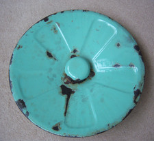 Rare Vintage Green Enamel Slop Bucket Lid ~ Original Edwardian Item