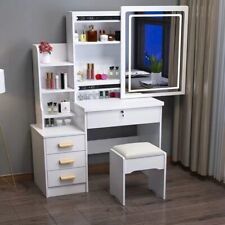 Dressing Table With Drawers Mirror Stool Set Makeup Desk Vanity Table Bedroom