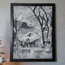 Vtg OOAK Black & White Hobbit