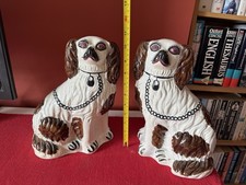 Staffordshire pottery spaniels - staffordshire,