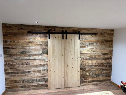 Scorched reclaimed pallet - scorched, wood