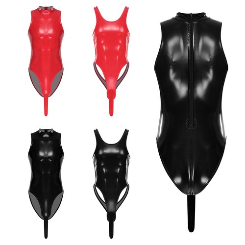 Men bodysuit wetlook pvc - bodysuit,
