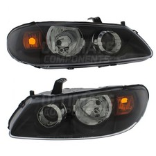 Headlights Fits Nissan Almera N16 Saloon 2003-2006 Black Inner Headlamps 1 Pair
