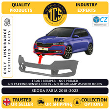 SKODA FABIA 2018-2022 FRONT BUMPER NOT PRIMED - INSURANCE CERTIFIED - 6V0807221F