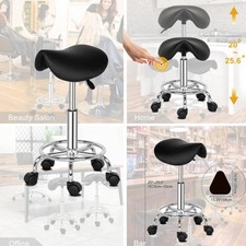 Premium Swivel Saddle Stool: Adjustable, Rolling, for Workshop, Spa & Salon UK