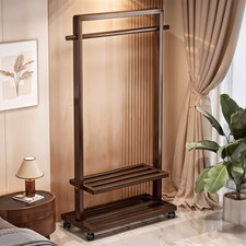 Heavy Duty Bamboo Clothes Rail