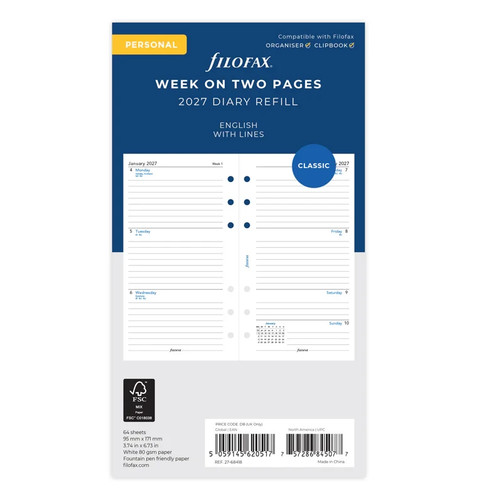 Filofax personal diary 2027 - filofax,