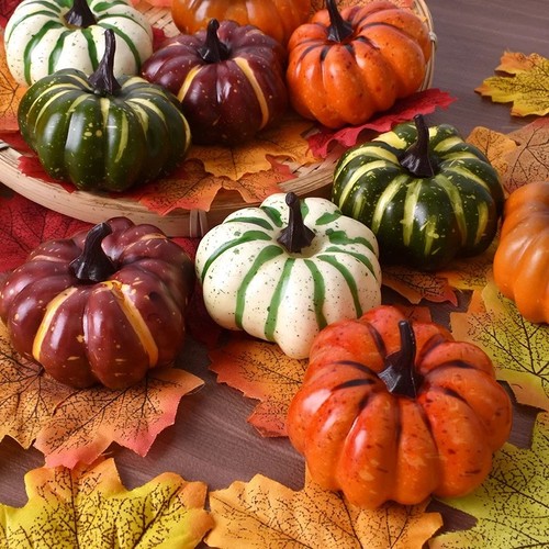 Artificial pumpkin set 9pcs - pumpkin,