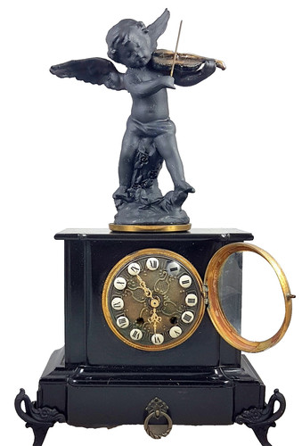 Antique french mantel clock - mantel,