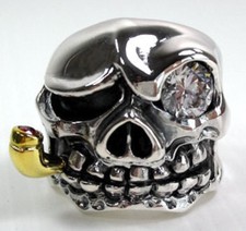 MAFIA 14K YELLOW GOLD CIGAR 925 STERLING SILVER MENS RING NEW BIKER ROCKER PUNK