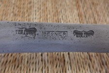 VINTAGE DRAW KNIFE TOOL, CARPENTRY, JOINERY, STRAIGHT, PLANE, LOGO BESNIER, RARE