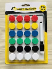 24 Pieces pcs Magnet 24mm Round Fridge White board Memo Locker Notice Map Strong