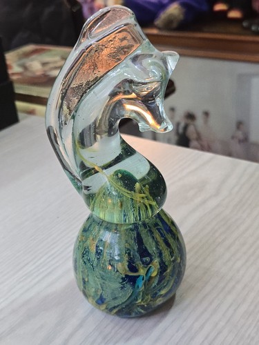 Mdina glass paperweight signed - mdina,