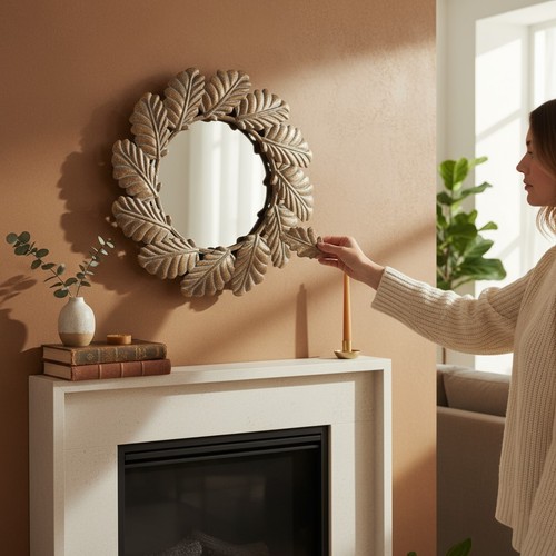 Gold leaf round - gold, wall