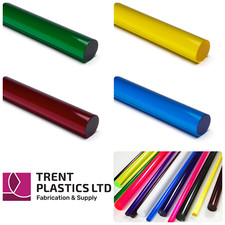 Coloured Acrylic Rod - Round Bar Cut to Size Plastic PMMA Solid Perspex