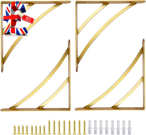 Small gold shelf brackets - small,