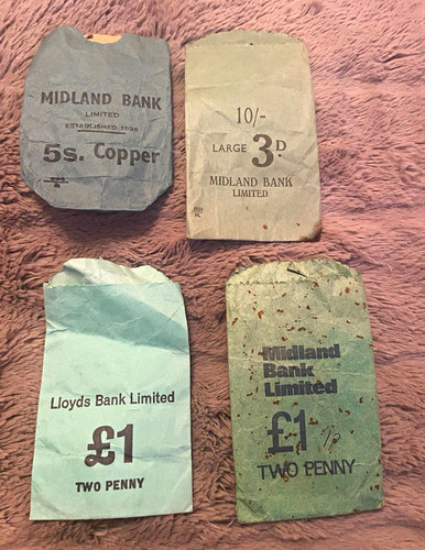 Vintage bank paper coin - bank, bags