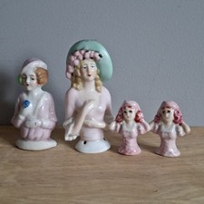 PORCELAIN HALF DOLLS IN PINK