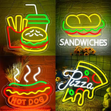Burgers Open Neon Sign for