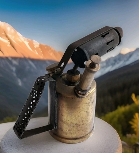 Vintage brass blow torch - vintage,