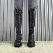 Ariat capriole Tall Long Riding Boots Black Leather Full Lace