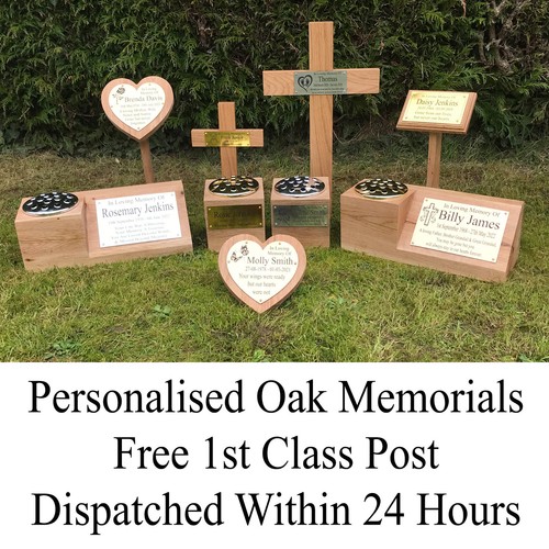 Oak wood memorial cross - oak,