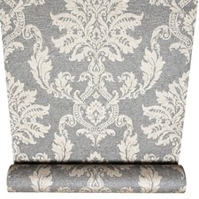 Charcoal Gold Damask Wallpaper