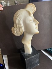 A. Gennay Signed Antique White Alabaster Marble Bust. Italy.