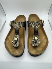 Birkenstock Gizeh Sandals in Shiny Python Black Gold EU 36 US 6
