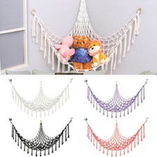 Stuffed Animal Toy Hammock Mesh Corner Hanging Plush Toy Organizer Net Holder