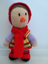 Young Childrens Baby Toddler Hand Knitted Soft Toy Scarecrow Girl Multicoloured